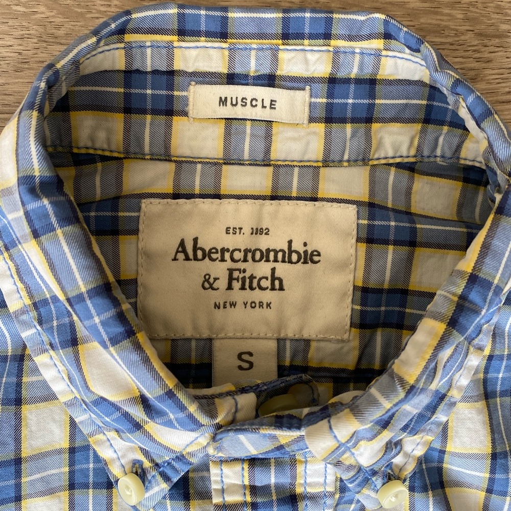 Abercrombie & Fitch Muscle Gingham L/S Sz.S - Picture 7 of 7